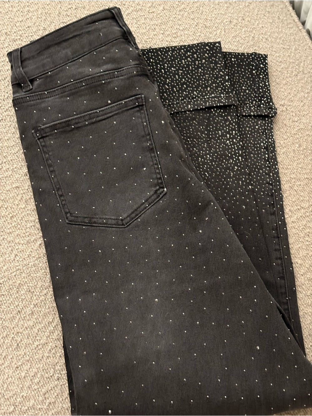 Black Sparkle wide leg Women's Jeans